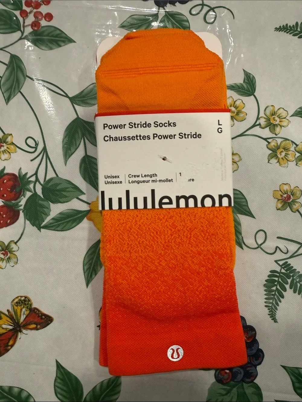 lululemon athletica Power Stride Crew Socks - Bright Orange unisex runner, socks